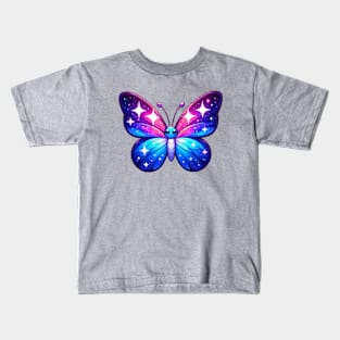 Cute Beautiful Butterfly with Stars Butterfly Lover Kids T-Shirt